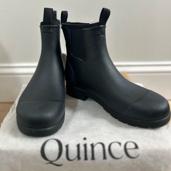 Quince Shoes - Quince Waterproof Ankle Rain Boot Slip On Women's Size 7 Black NWT
